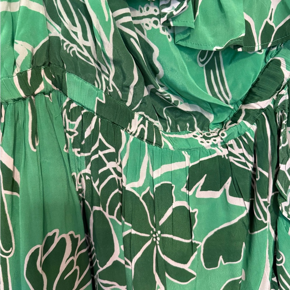 NWOT Farm Río Anthropologie Printed One-Shoulder Ruffle Dress - Women’s Size LG - Picture 7 of 8